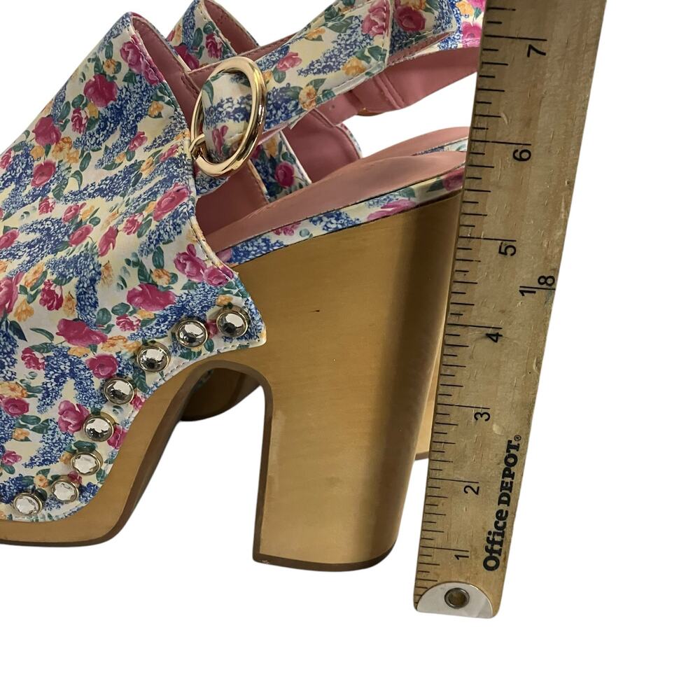 Sugar Thrillz Dolls Kill Cottage Floral Platform Heels Size 10M - Picture 10 of 12